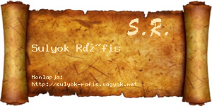 Sulyok Ráfis névjegykártya